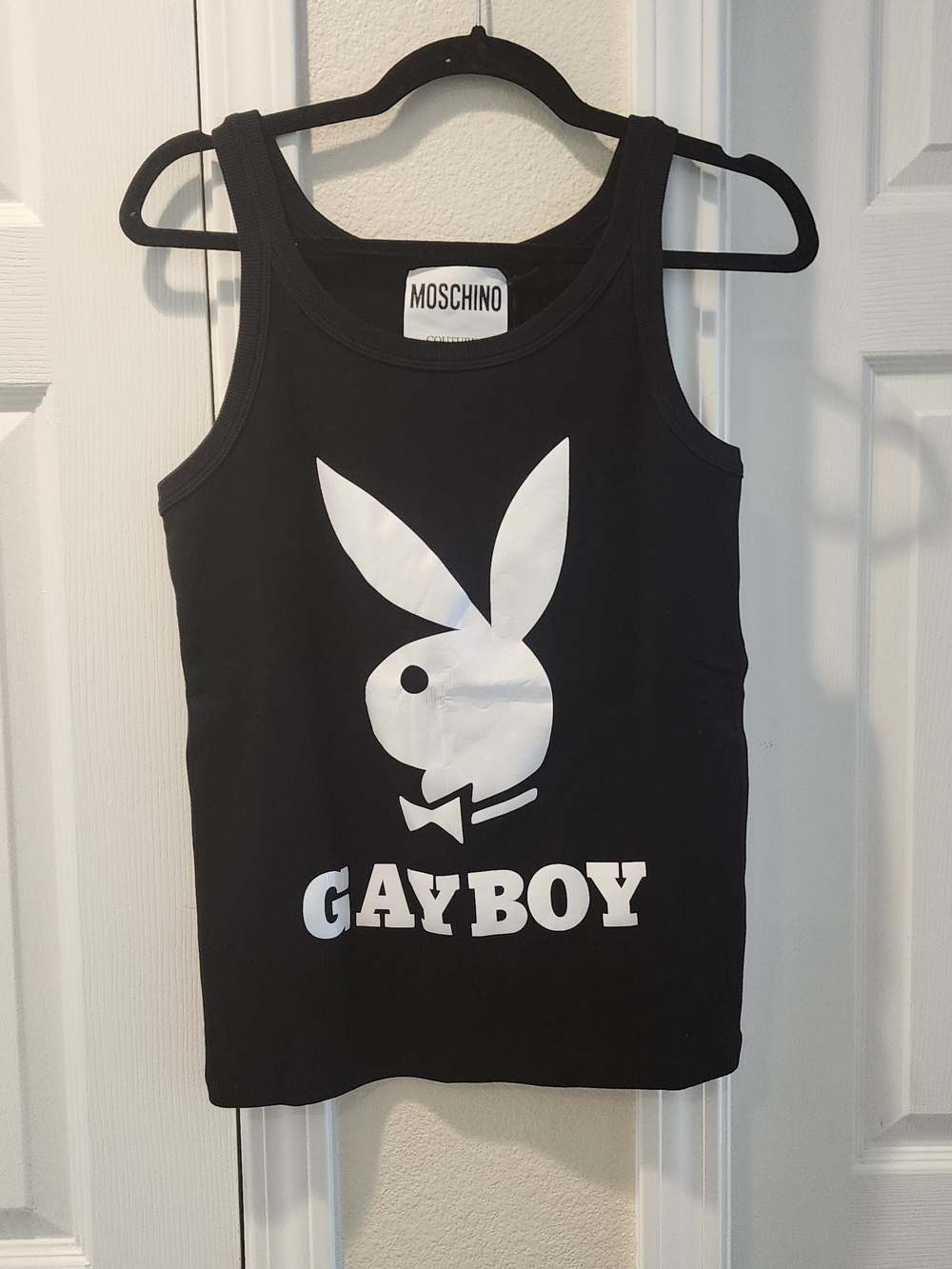 Moschino Black Graphic Bunny Tank Top